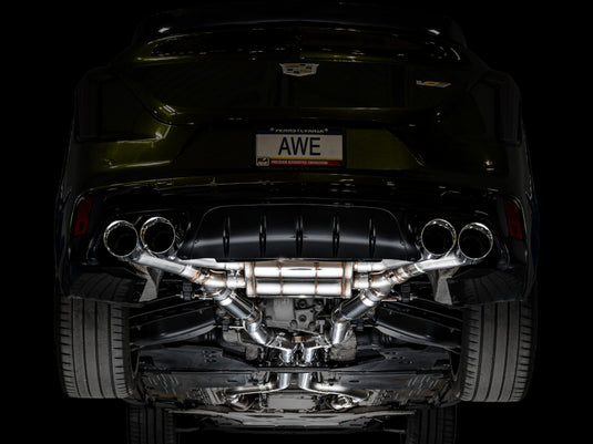 AWE Tuning 2021+ Cadillac CT4-V Blackwing SwitchPath Exhaust - Chrome Silver Tips