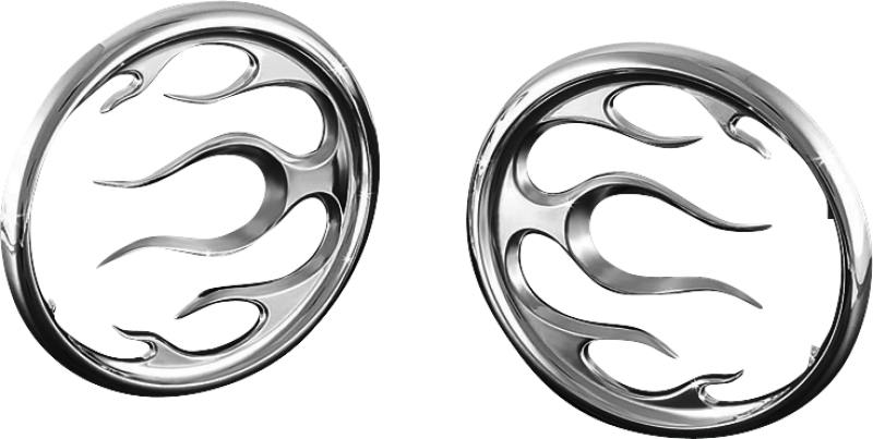 Load image into Gallery viewer, Kuryakyn Flame Speaker Grills Chrome

