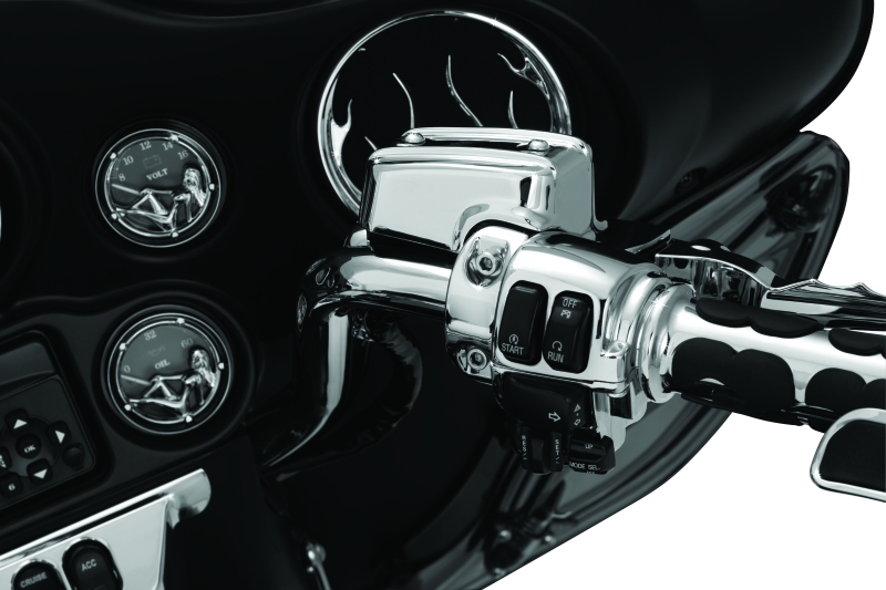 Load image into Gallery viewer, Kuryakyn Handlebar Control Dress Up Kit Chrome

