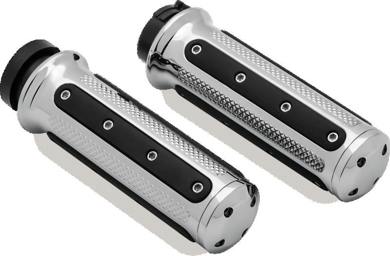 Load image into Gallery viewer, Kuryakyn Heavy Industry Grips Throttle-By-Wire Chrome
