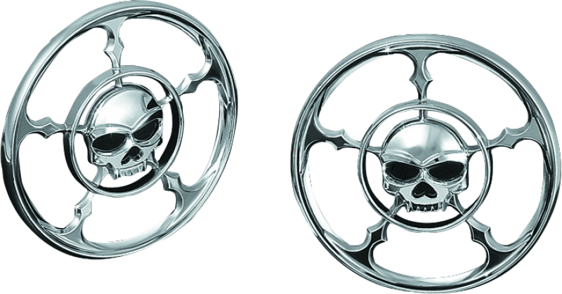 Load image into Gallery viewer, Kuryakyn Zombie Speaker Grills Chrome
