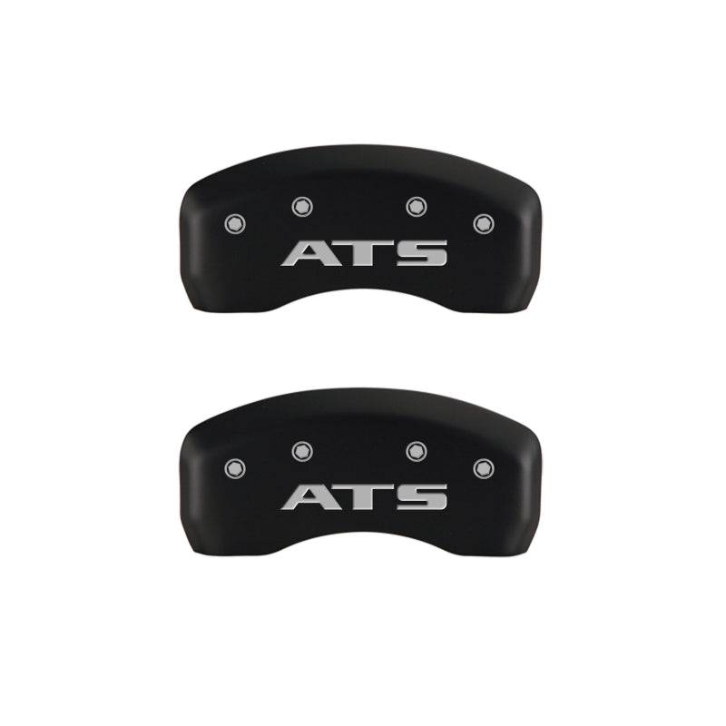 Load image into Gallery viewer, MGP 4 Caliper Covers Engraved Front Cadillac Engraved Rear ATS Red finish silver ch
