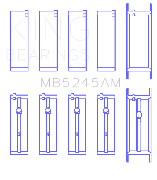 King 91-04 Nissan 146CI/2.4L KA24DE L4 / 89-97 146CI/2.4L KA24E L4  (Size +0.25) Main Bearing Set