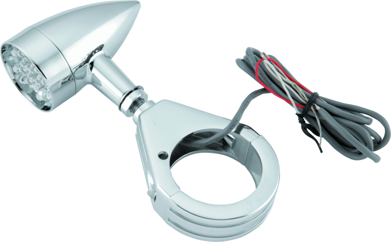 Load image into Gallery viewer, Bikers Choice Chrome Mini LED Turn Signals W/ 41 MM Clamp Universal Custom Pr
