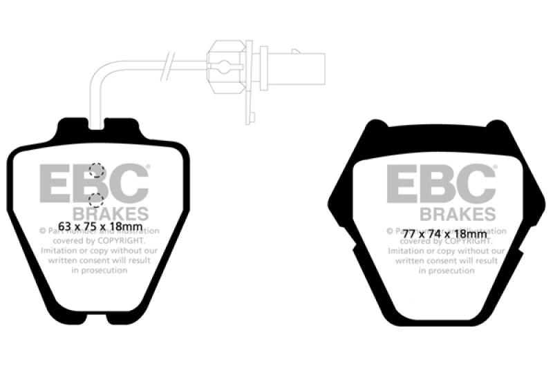 Load image into Gallery viewer, EBC 99-01 Audi A6 Quattro 2.7 Twin Turbo Sedan (8 Pad Set) Redstuff Front Brake Pads
