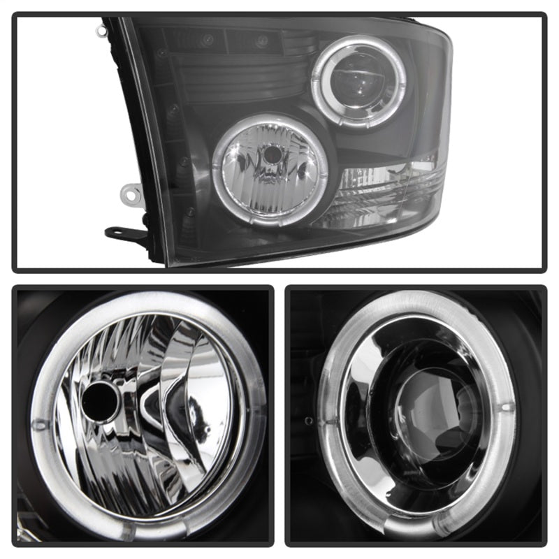 Load image into Gallery viewer, Spyder Dodge Ram 1500 09-14 10-14 Projector Headlights Halogen- LED Halo LED - Blk PRO-YD-DR09-HL-BK
