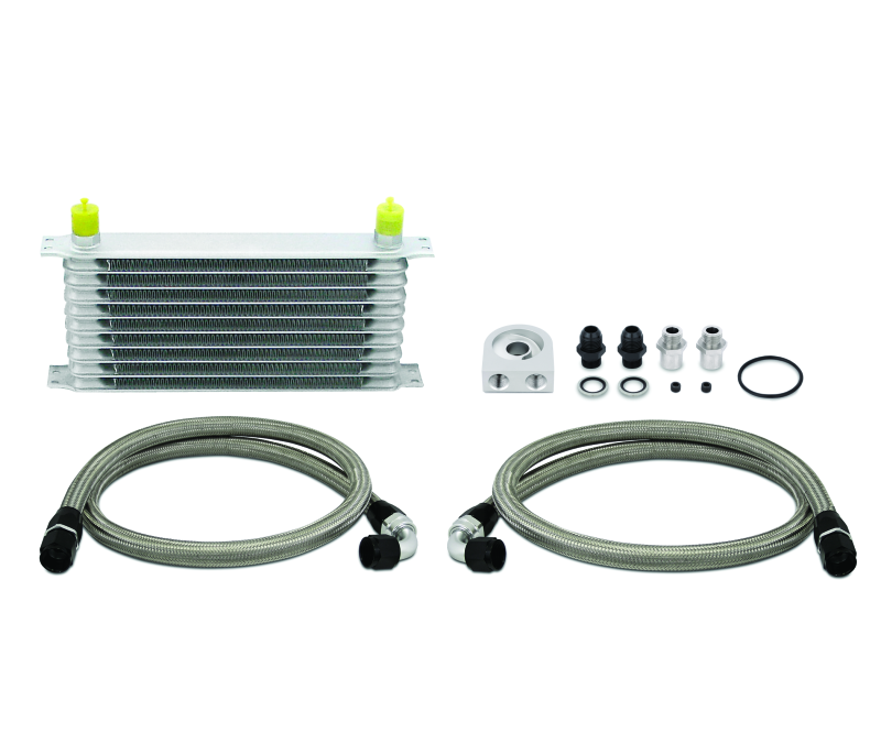 Load image into Gallery viewer, Mishimoto Universal 10 Row Oil Cooler Kit (Metal Braided Lines)
