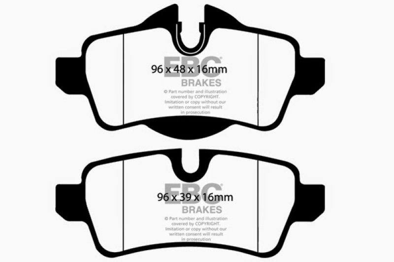 Load image into Gallery viewer, EBC 07-14 Mini Hardtop 1.6 Redstuff Rear Brake Pads
