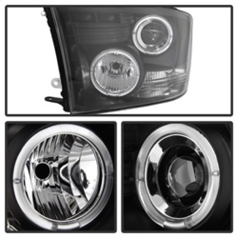 Load image into Gallery viewer, Spyder Dodge Ram 1500 09-14 10-14 Projector Headlights Halogen- LED Halo LED - Blk PRO-YD-DR09-HL-BK
