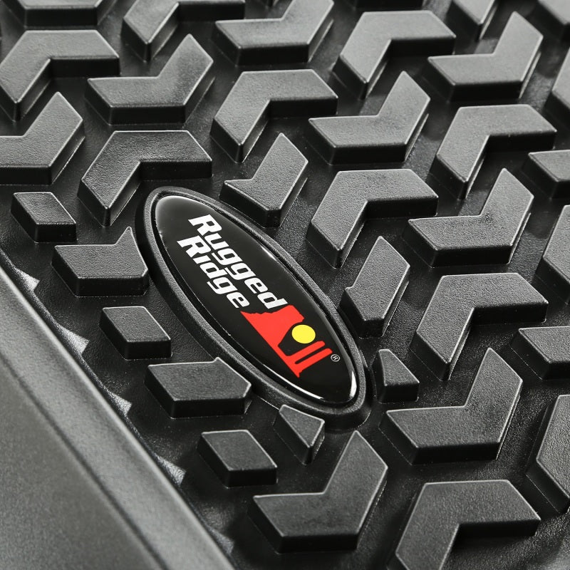 Load image into Gallery viewer, Rugged Ridge Floor Liner Front/Rear/Cargo Black 1976-1995 Jeep Wrangler / CJ
