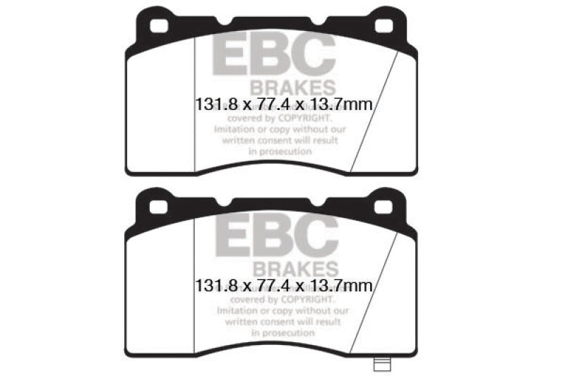 Load image into Gallery viewer, EBC 09+ Hyundai Genesis Coupe 2.0 Turbo (Brembo) Yellowstuff Front Brake Pads
