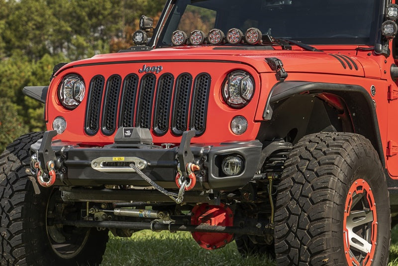 Load image into Gallery viewer, Rugged Ridge 07-18 Jeep Wrangler JK Arcus Front Bumper Set w/Tray &amp; Hooks
