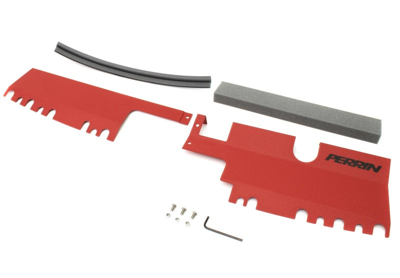 Load image into Gallery viewer, Perrin 15-21 WRX/STI Radiator Shroud (With OEM Intake Scoop) - Red
