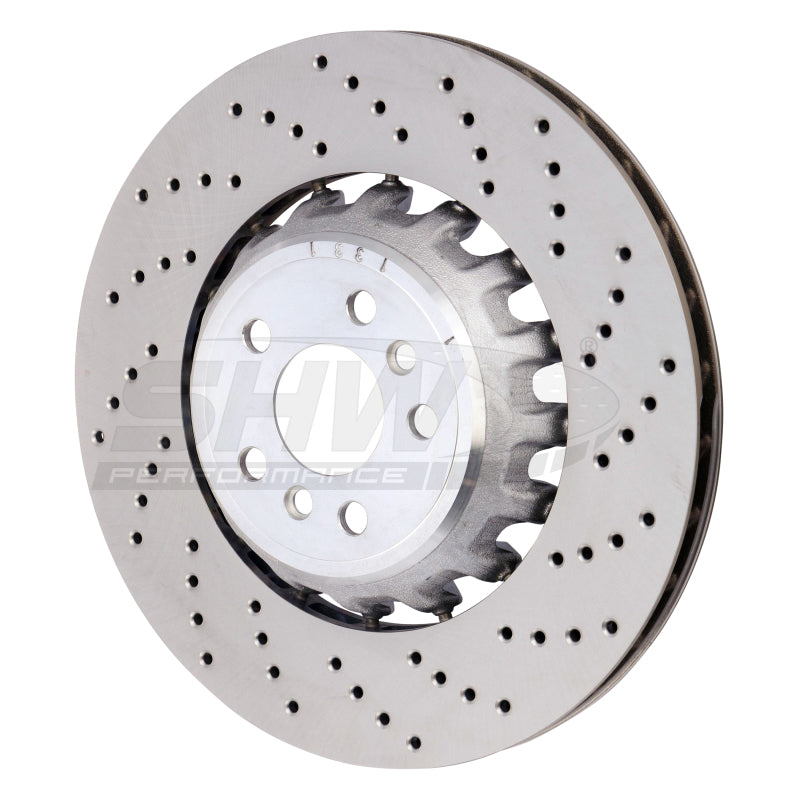 Load image into Gallery viewer, SHW 2020 BMW X5 M 4.4L Right Rear Cross-Drilled Lightweight Brake Rotor (34208074286)
