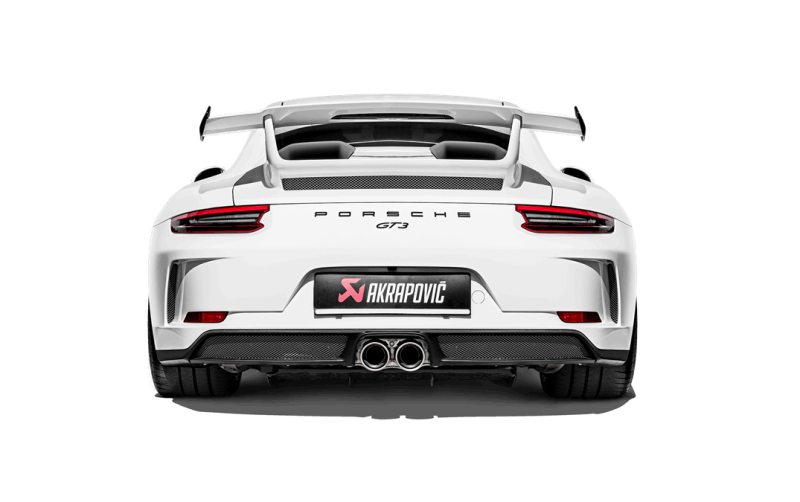 Load image into Gallery viewer, Akrapovic 2018 Porsche 911 GT3 (991.2) Slip-On Race Line (Titanium) w/Titanium Tail Pipe Set
