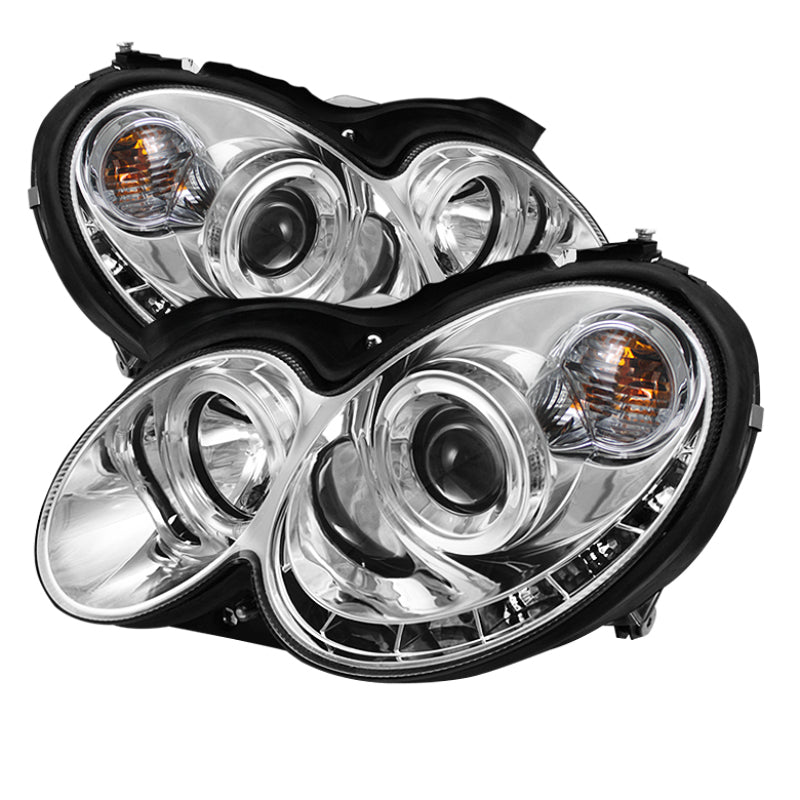 Load image into Gallery viewer, Spyder Mercedes Benz CLK 03-09 Projector Halogen Model- LED Halo DRL Chrm PRO-YD-MBCLK03-DRL-C
