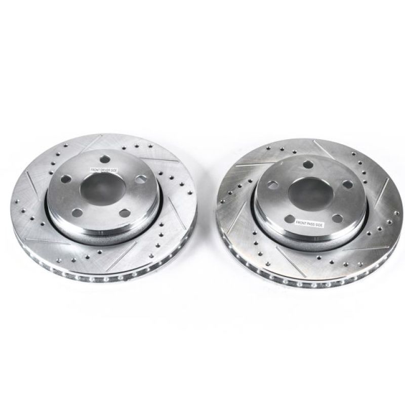 Load image into Gallery viewer, Power Stop 07-17 Jeep Wrangler Front Evolution Drilled &amp; Slotted Rotors - Pair
