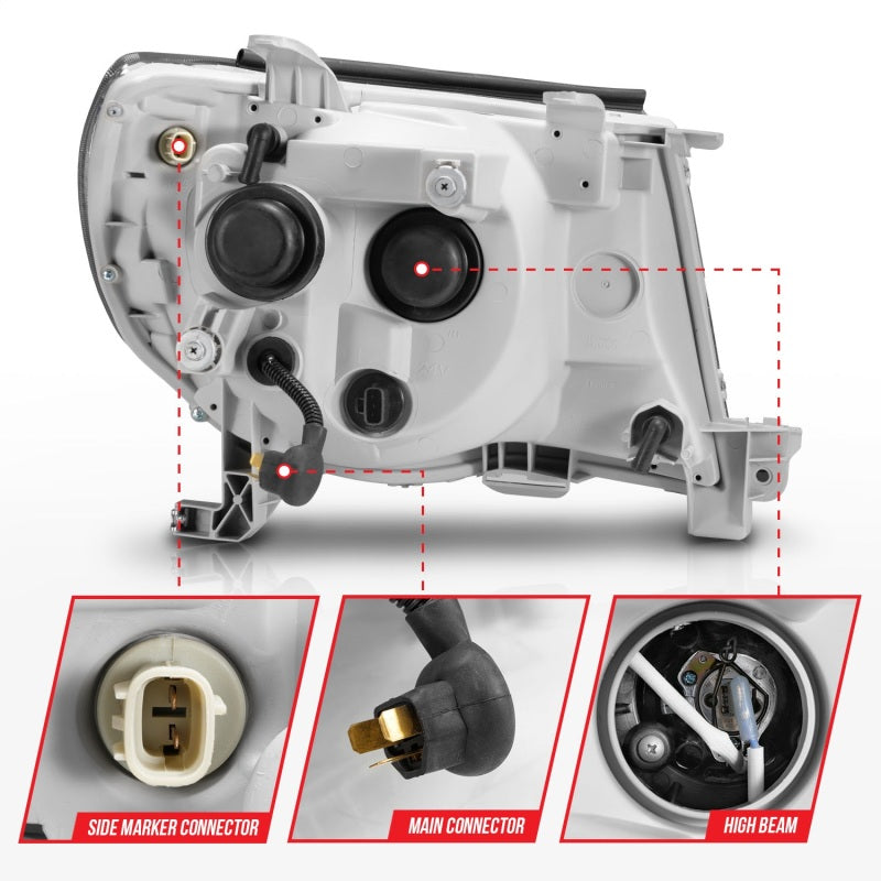Load image into Gallery viewer, ANZO 05-09 Toyota Tacoma Projector Light Bar Style Headlights w/ C Light Bar
