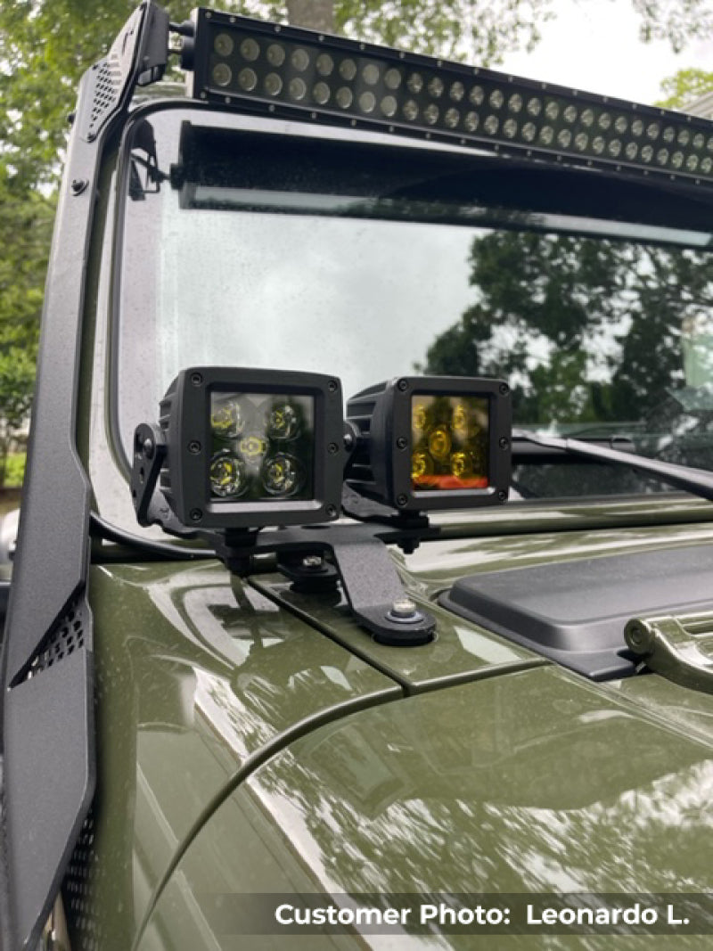 Load image into Gallery viewer, Go Rhino 18-20 Jeep Wrangler JL/JLU/Gladiator JT XE Windshield Light Bar Mount - 50in Single Row
