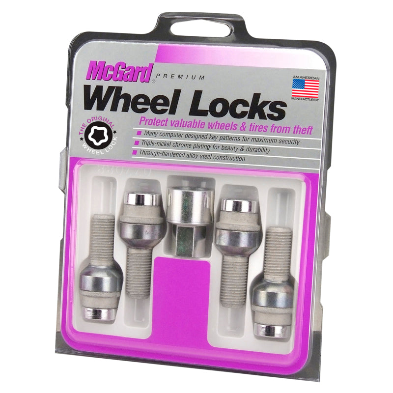Load image into Gallery viewer, McGard Wheel Lock Bolt Set - 4pk. (Radius Seat) M14X1.5 / 17mm Hex / 28.2mm Shank Length - Chrome
