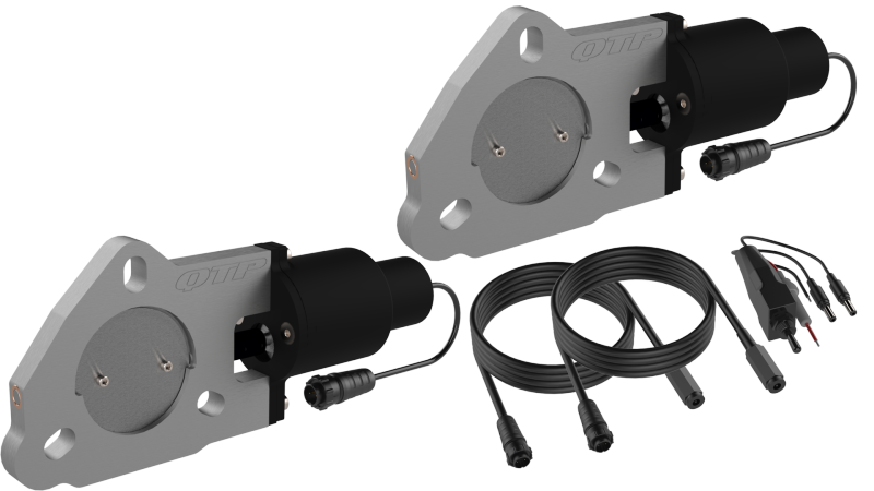Load image into Gallery viewer, QTP 2.5in Bolt-On QTEC Dual Electric Cutout Valves - Pair
