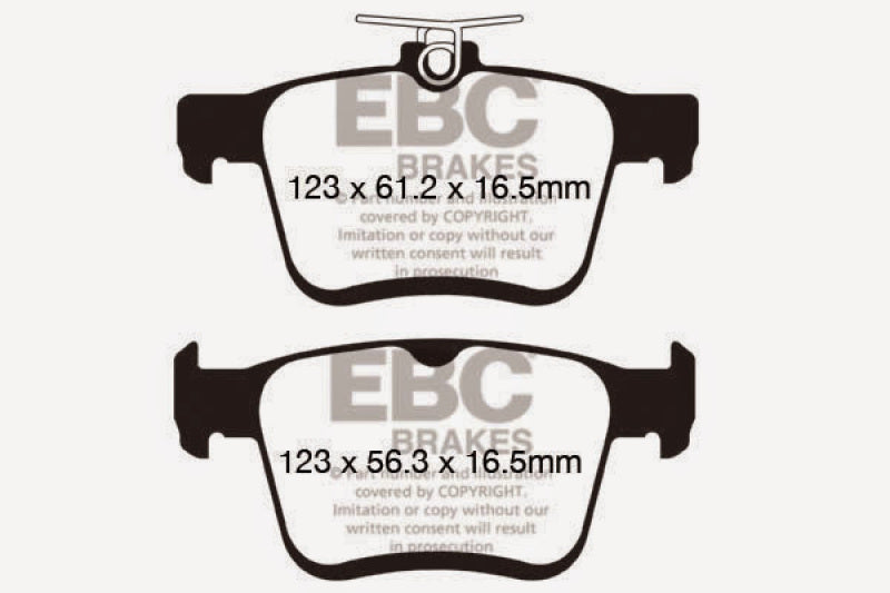 Load image into Gallery viewer, EBC 2014+ Audi A3 1.8 Turbo (w/Electronic Parking Brake) Redstuff Rear Brake Pads
