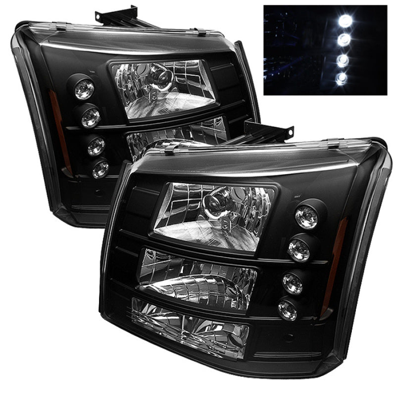 Load image into Gallery viewer, Spyder Chevy Silverado 1500/2500 03-06 Bumper Lights Crystal Headlights Blk HD-YD-CS03-1PC-AM-BK
