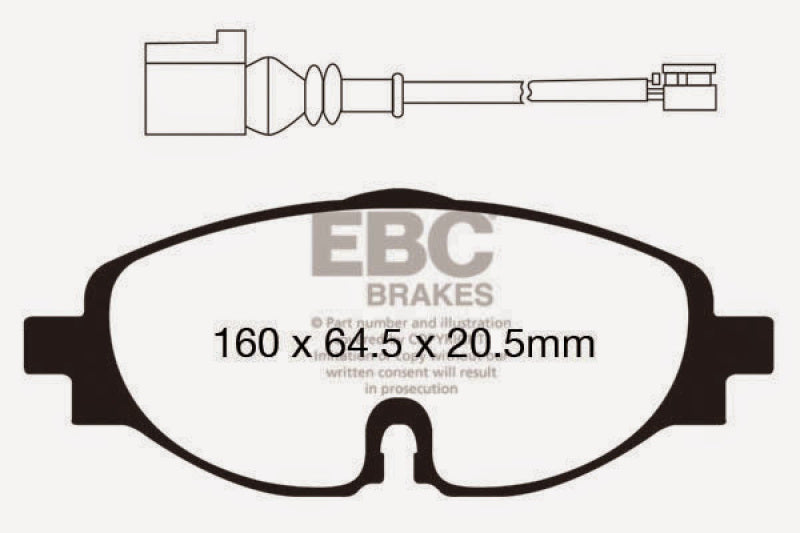 Load image into Gallery viewer, EBC 14+ Audi A3 1.8 Turbo Ultimax2 Front Brake Pads

