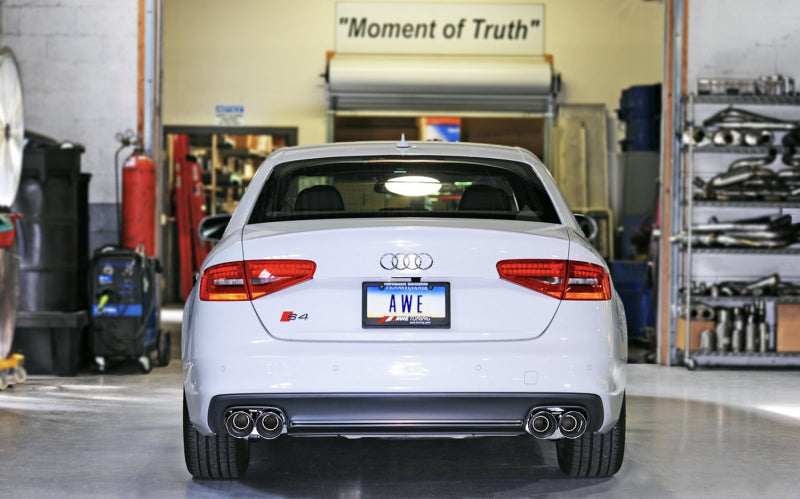 Load image into Gallery viewer, AWE Tuning Audi B8.5 S4 3.0T Touring Edition Exhaust System - Chrome Silver Tips (102mm)
