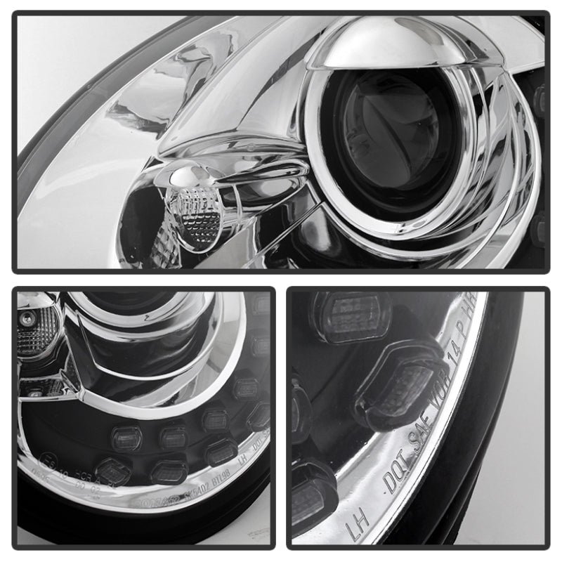 Load image into Gallery viewer, Spyder Volkswagen Beetle 1998-2005 Projector Headlights DRL Chrome PRO-YD-VB98-DRL-C
