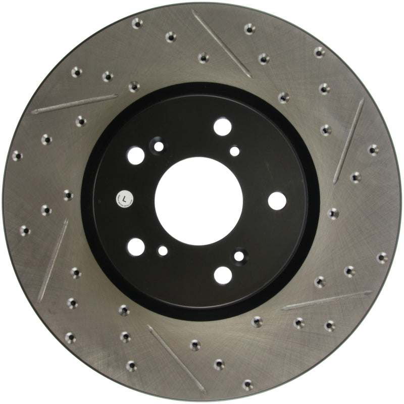 Load image into Gallery viewer, StopTech 04-08 Acura TL (Brembo Caliber) SportStop Slotted &amp; Drilled Left Front Rotor

