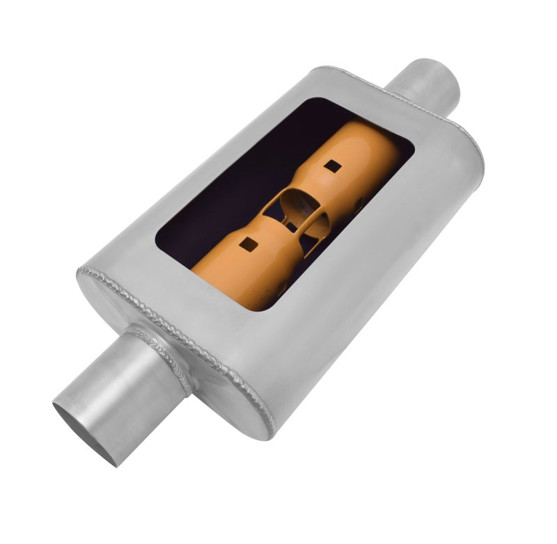 Load image into Gallery viewer, Gibson MWA Superflow Center/Center Oval Muffler - 4x9x14in/3in Inlet/3in Outlet - Stainless

