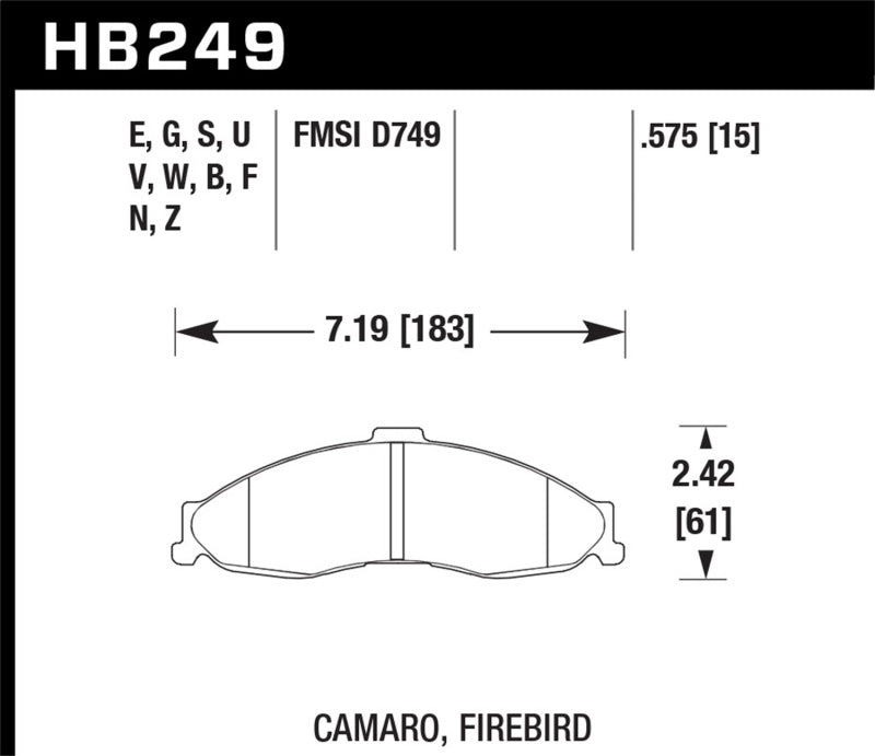 Load image into Gallery viewer, Hawk 1998-2002 Chevrolet Camaro SS 5.7 HPS 5.0 Front Brake Pads
