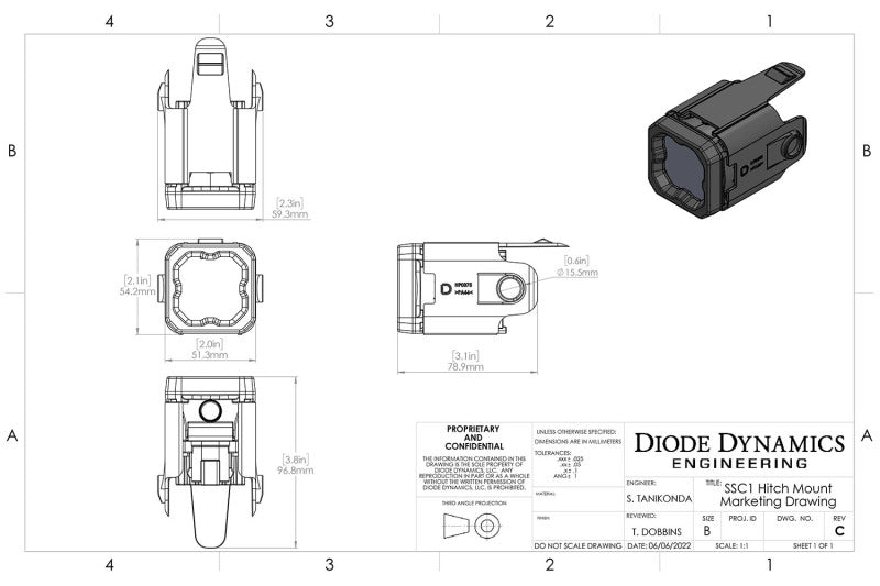 Load image into Gallery viewer, Diode Dynamics Hitch Mount LED Pod Reverse Kit for GMC Sierra 1500 2019-2023 C1R
