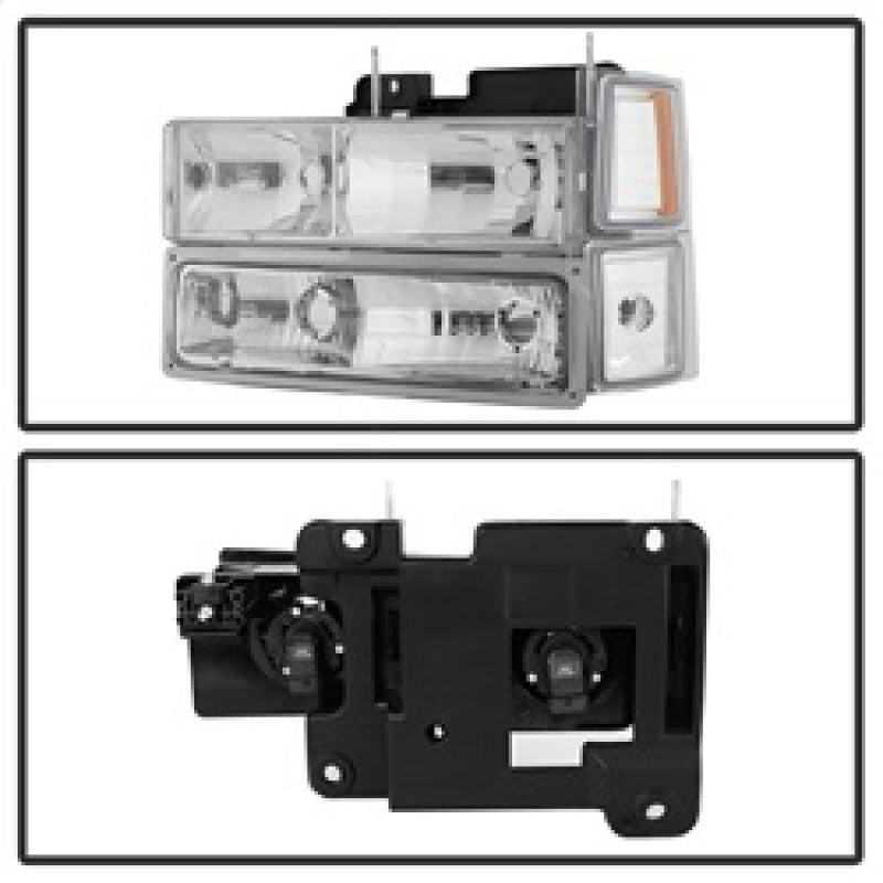Load image into Gallery viewer, Xtune Chevy Suburban 94-98 Headlights w/ Corner &amp; Parking Lights 8pcs Chrome HD-JH-CCK88-AM-C-SET
