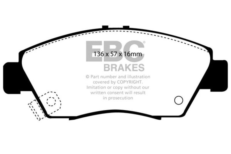 Load image into Gallery viewer, EBC 12 Acura ILX 1.5 Hybrid Redstuff Front Brake Pads
