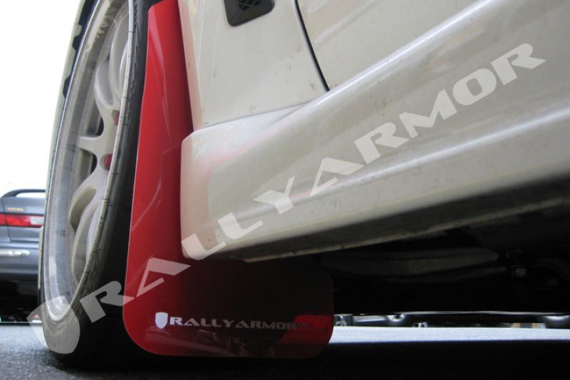 Load image into Gallery viewer, Rally Armor 08-17 Mitsubishi EVO X Red UR Mud Flap w/ White Logo
