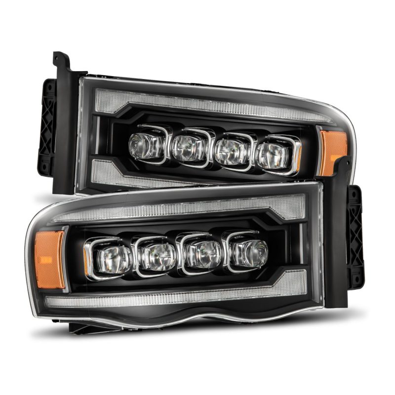 Load image into Gallery viewer, AlphaRex 02-05 Dodge Ram 1500 NOVA LED Proj Headlights Plank Style Blk w/Activ Light/Seq Signal
