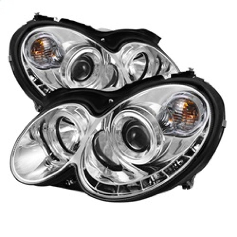 Load image into Gallery viewer, Spyder Mercedes Benz CLK 03-09 Projector Halogen Model- LED Halo DRL Chrm PRO-YD-MBCLK03-DRL-C
