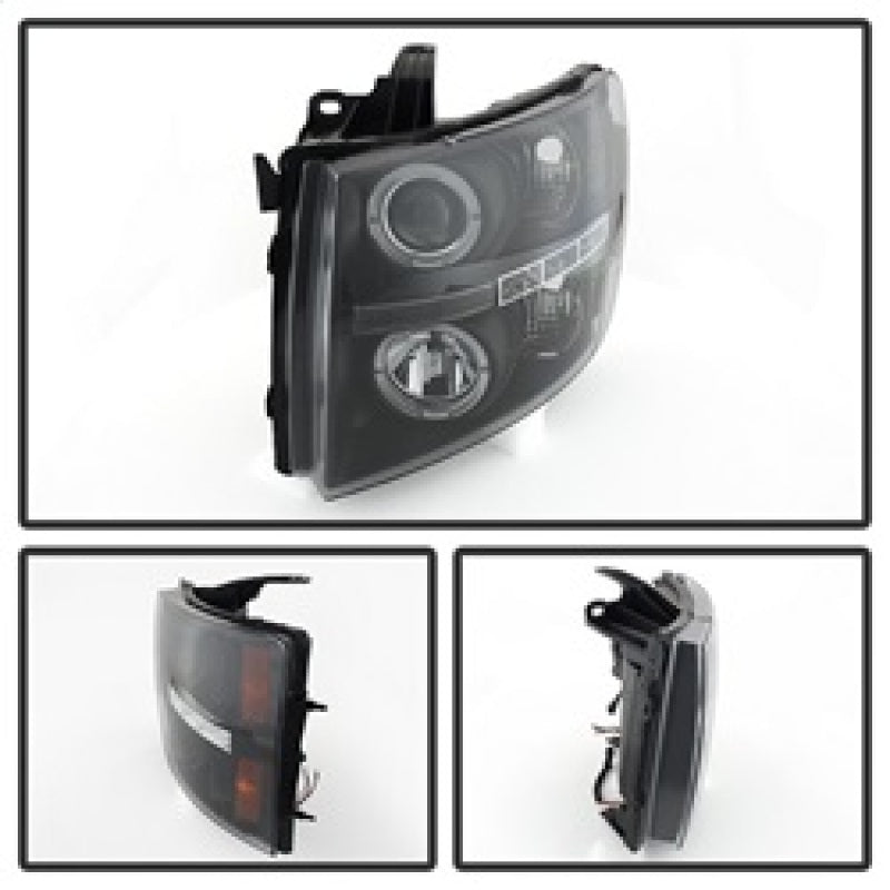 Load image into Gallery viewer, Spyder Chevy Silverado 1500 07-13 Projector Headlights LED Halo LED Blk PRO-YD-CS07-HL-BK
