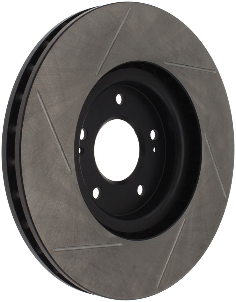 Load image into Gallery viewer, StopTech Power Slot 03-06 Evo 8 &amp; 9 Slotted Left Front Rotor
