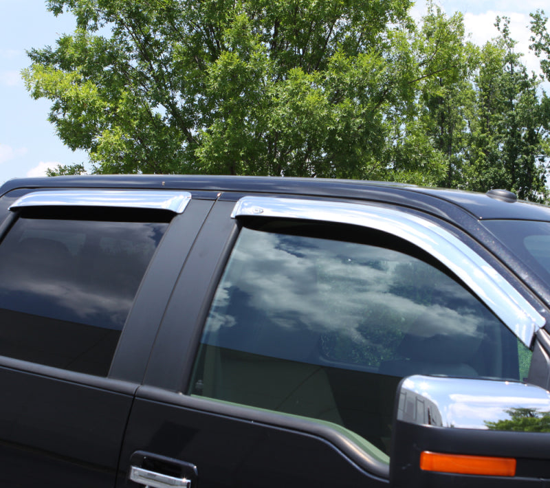 Load image into Gallery viewer, AVS 15-18 Chevy Silverado 2500 Crew Cab Ventvisor Front &amp; Rear Window Deflectors 4pc - Chrome
