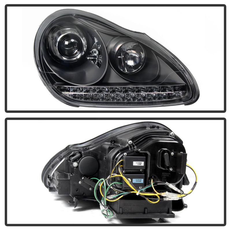 Load image into Gallery viewer, Spyder Porsche Cayenne 03-06 Projector Xenon/HID Model- DRL LED Blk PRO-YD-PCAY03-HID-DRL-BK
