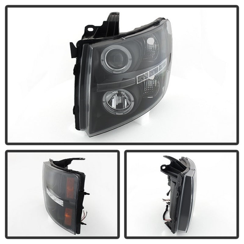 Load image into Gallery viewer, Spyder Chevy Silverado 1500 07-13 Projector Headlights LED Halo LED Blk PRO-YD-CS07-HL-BK
