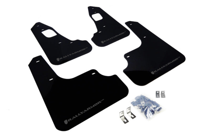 Load image into Gallery viewer, Rally Armor 08-17 Mitsubishi EVO X Black UR Mud Flap w/ Grey Logo
