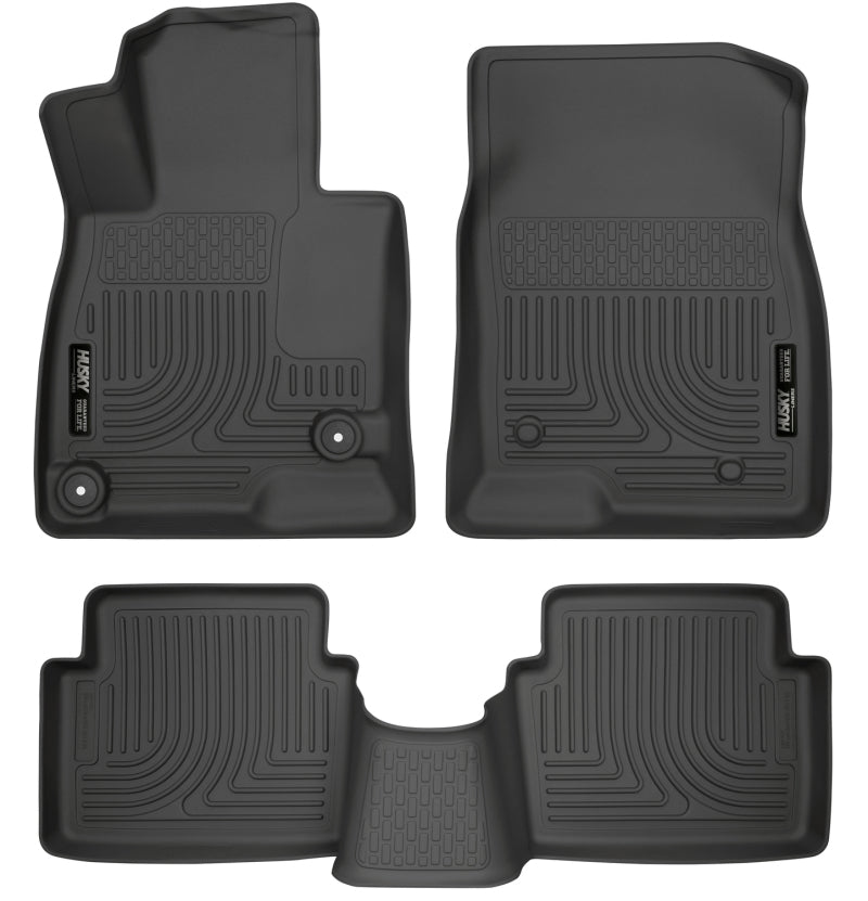 Load image into Gallery viewer, Husky Liners WeatherBeater 14 Mazda 3 Hatch&amp;Sedan Front &amp; Second Row Black Floor Liners
