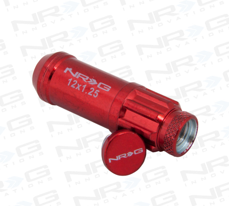 Load image into Gallery viewer, NRG 700 Series M12 X 1.25 Steel Lug Nut w/Dust Cap Cover Set 21 Pc w/Locks &amp; Lock Socket - Red
