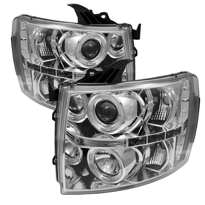 Load image into Gallery viewer, Spyder Chevy Silverado 1500 07-13 Projector Headlights LED Halo LED Chrm PRO-YD-CS07-HL-C
