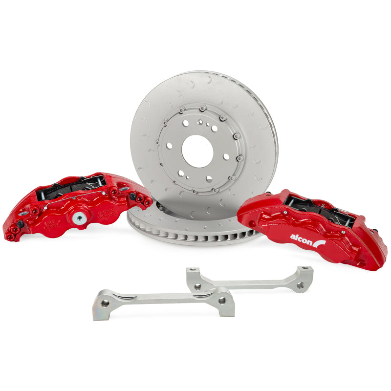 Load image into Gallery viewer, Alcon 2021+ RAM TRX 376x42mm Rotors 6-Piston Red Calipers Front Brake Upgrade Kit

