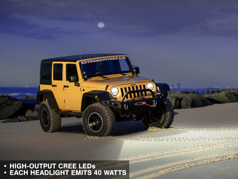 Load image into Gallery viewer, Raxiom 97-18 Jeep Wrangler TJ/JK Axial Series LED Headlights- Black Housing (Clear Lens)
